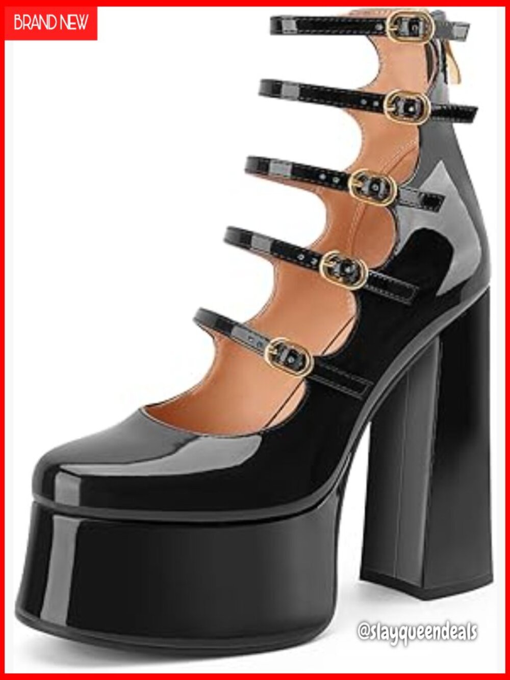 Platform Mary Janes Chunky Heel Ankle Boots Strappy Gothic Booties